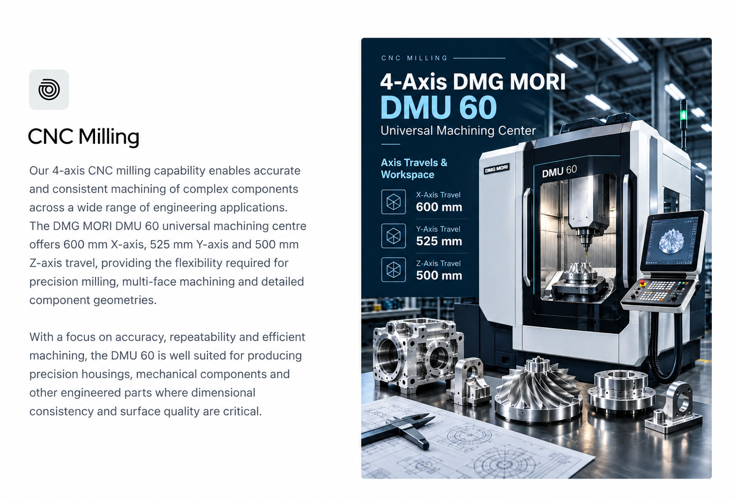 4-Axis DMG MORI CNC Milling Center