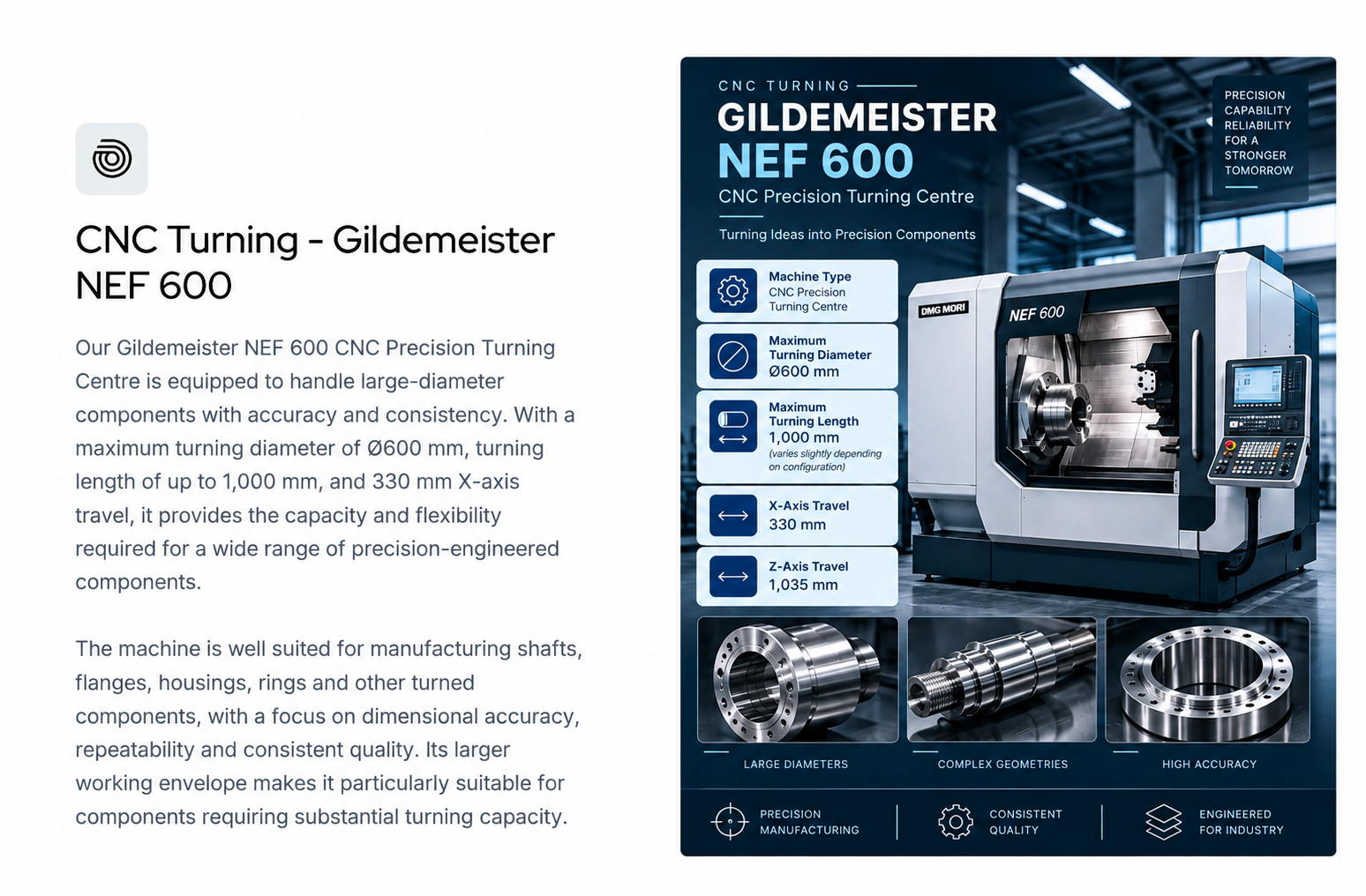 Gildemeister NEF 600 Precision Turning Center